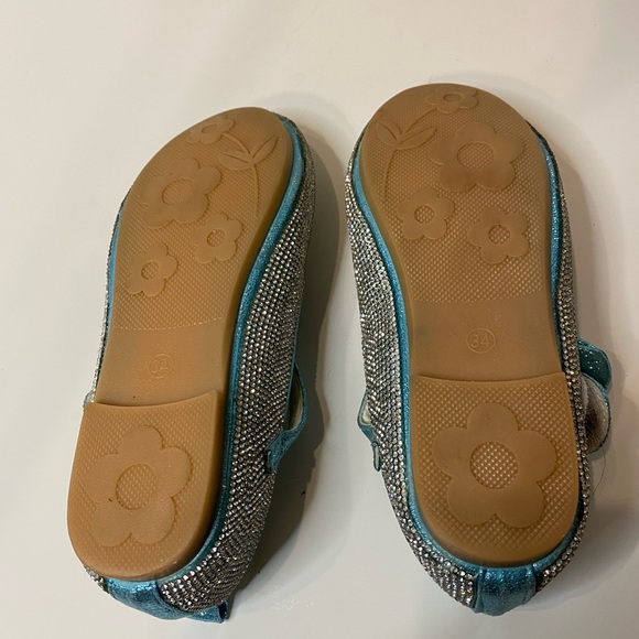 Silver and Blue Rhinestone Princess Flats - Picture 5 of 8